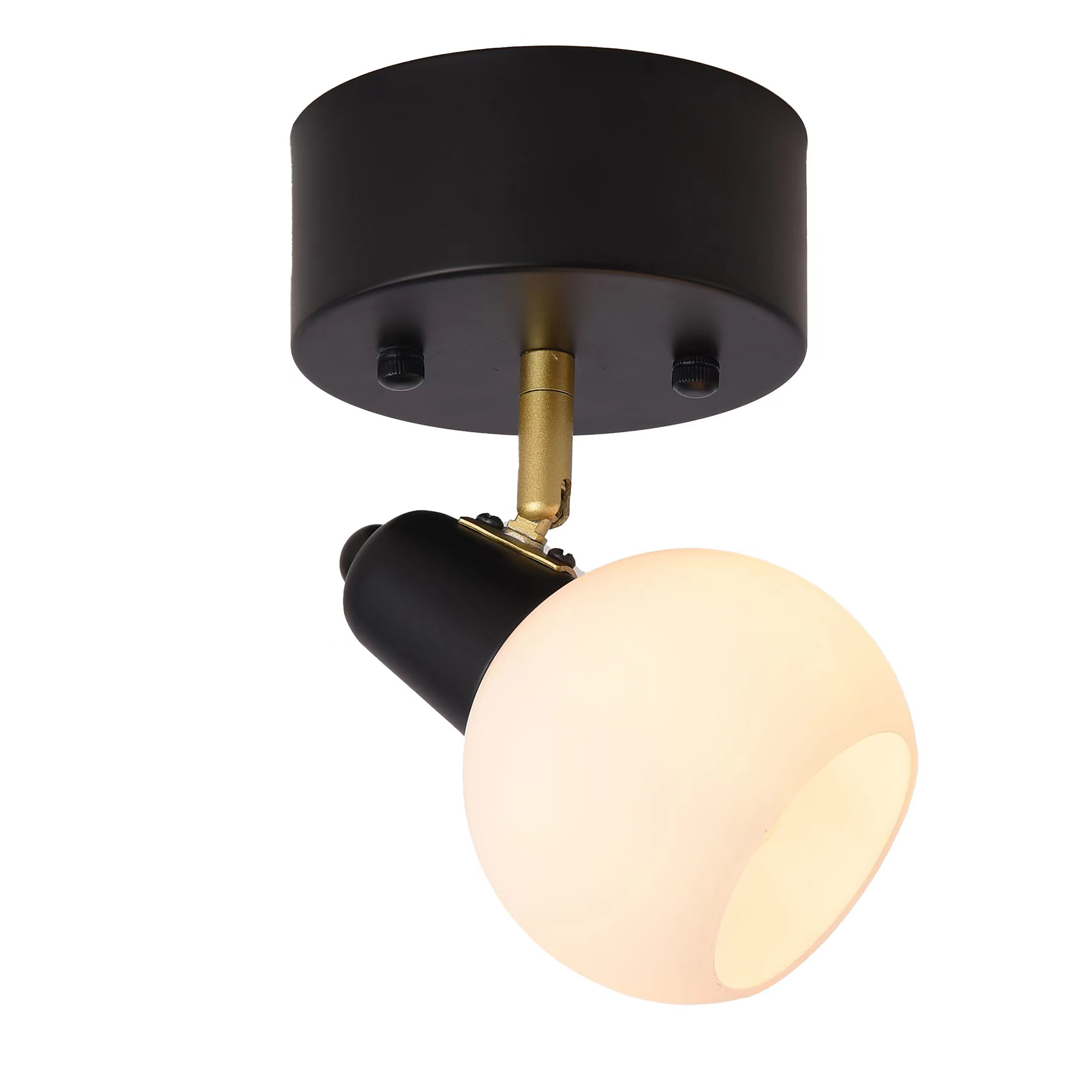 Ceiling lamp FocusLight KIIRA 1-osa Ø12cm, black/Matt gold